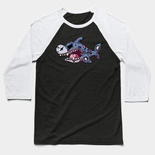 Angry Zombie Shark Baseball T-Shirt